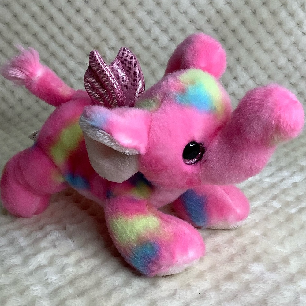 AURORA World Bright Fancies Plush Candyapple Pink Winged Elephant Stuffed Animal